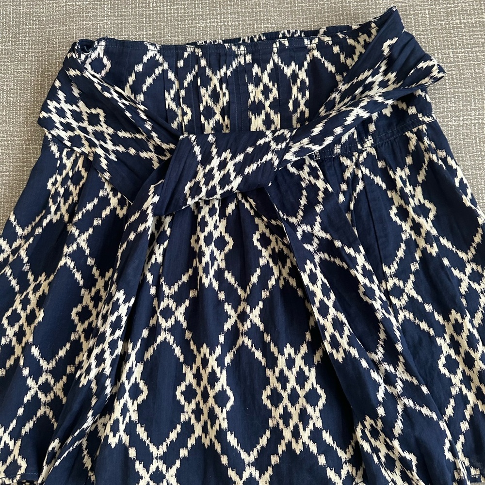 Anthropologie Rimbaud‎ Tie Waist Mini Skirt XS Blue/White - Picture 5 of 14